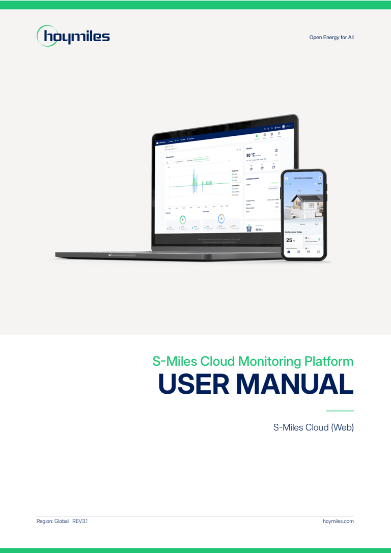 S-Miles Cloud web manual cover for TerraVolt H5 monitoring reference