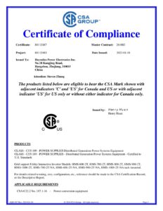CSA certificate