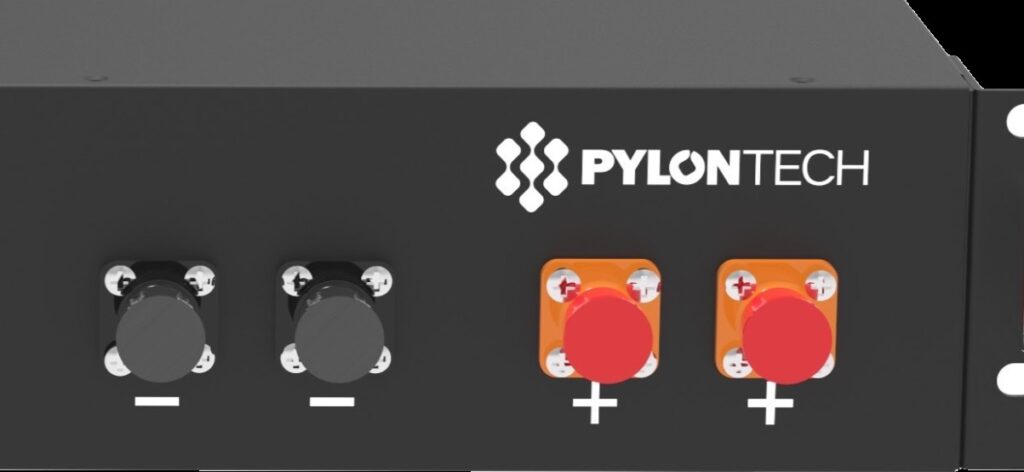 Pylontech US2000 power terminals, manufacturer image detail crop