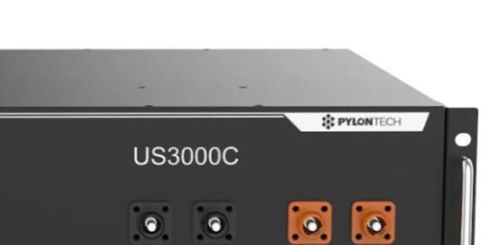 Pylontech US3000C power terminals, manufacturer render detail crop