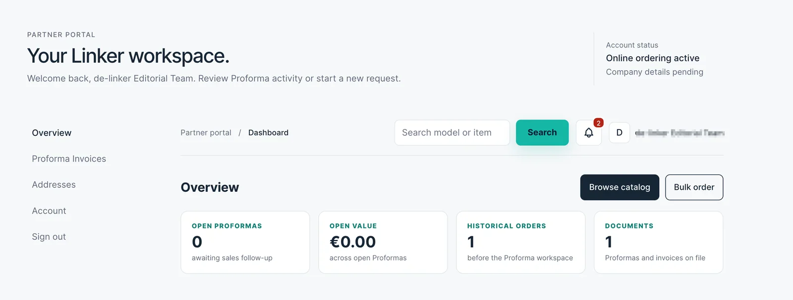 Partner account & net prices