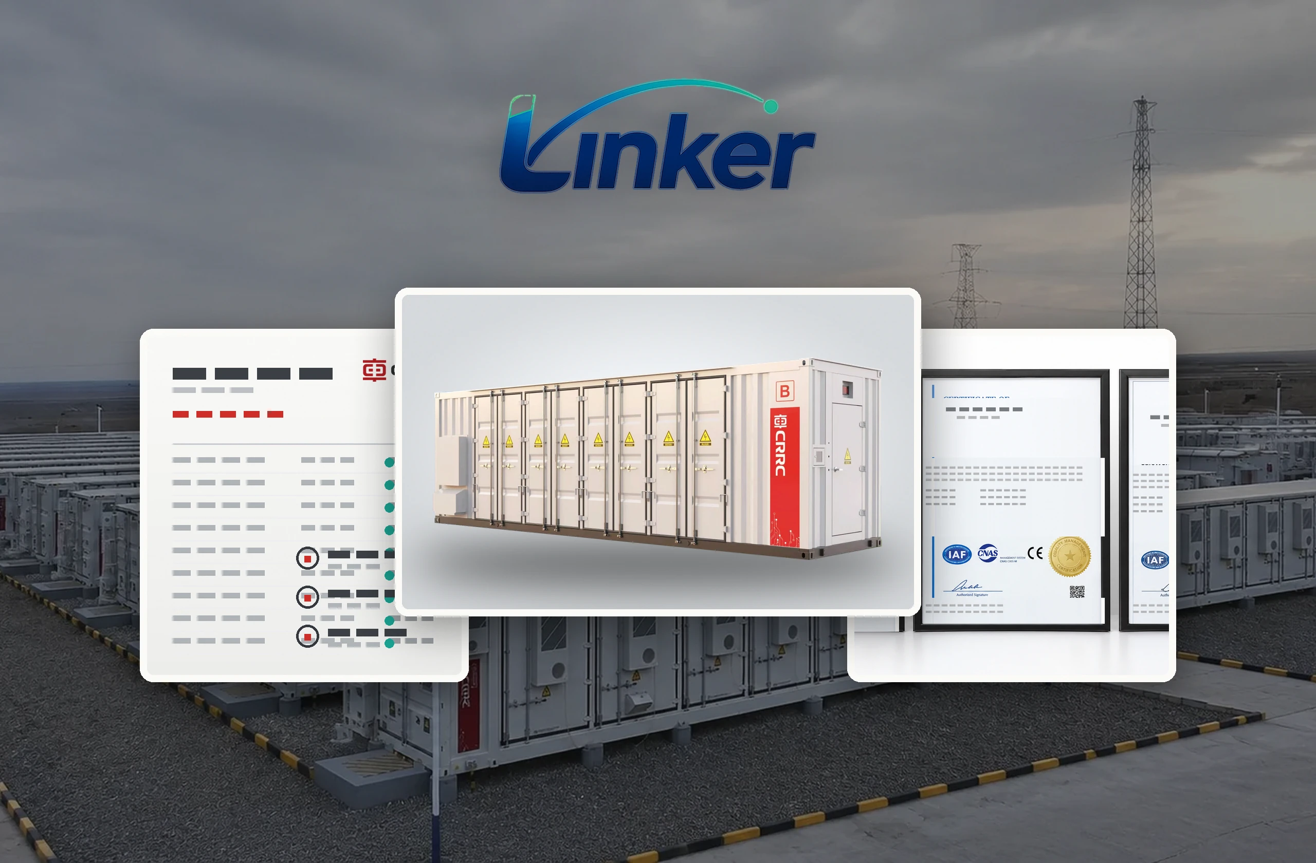 Die Plattform, angeboten über Linker, mit hinterlegtem Datenblatt und angeforderten Zertifikaten